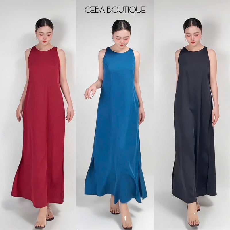 Đầm lụa CEBA BOUTIQUE cổ tròn dáng suông D92