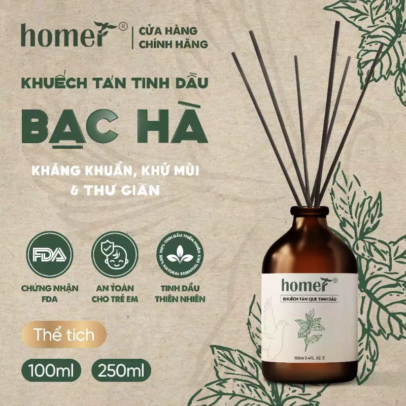 Tinh dầu HOMER khuếch tán dạng que gỗ