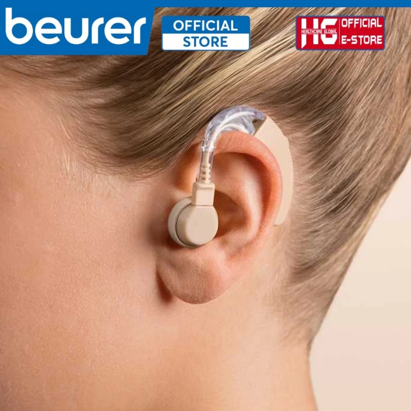 Máy trợ thính vành tai Beurer HA20 trên tai người dùng
