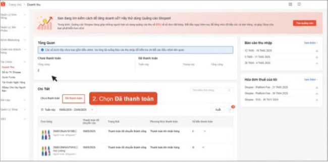 Bước 1 chọn Tài chính Shopee
