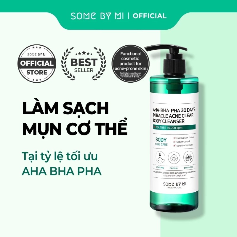 Cách đánh sữa tắm Some by mi AHA BHA PHA lên da lưng