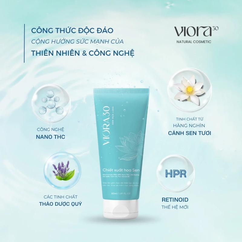 Combo sữa tắm và kem trị mụn Viora 30