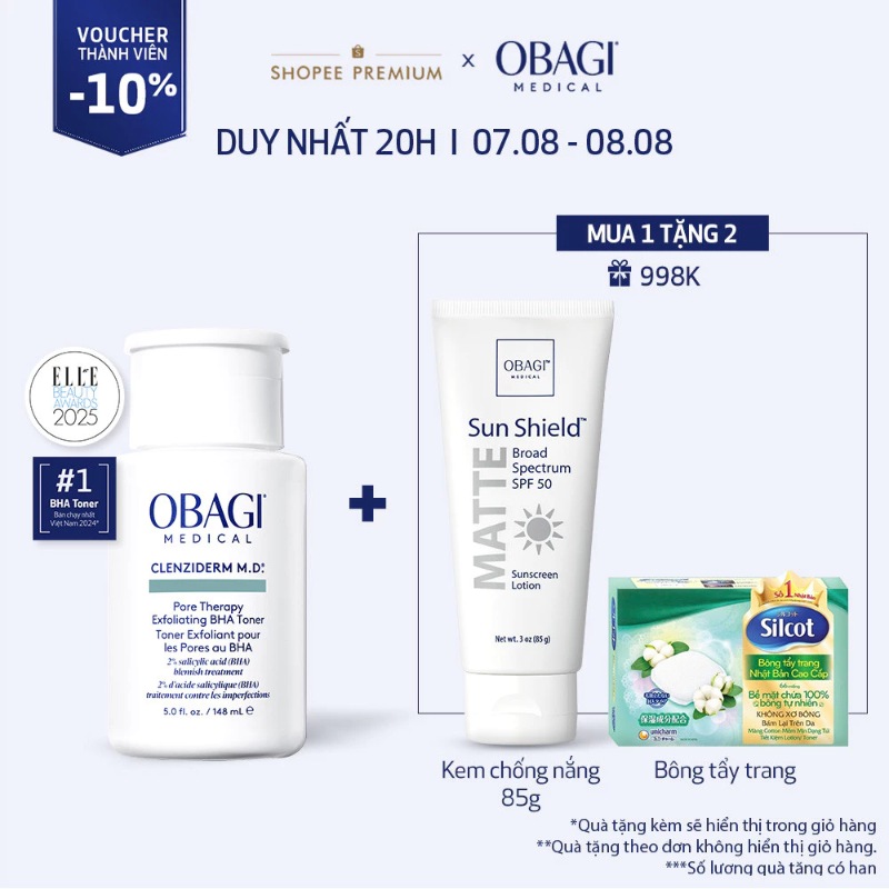Toner BHA Obagi cho da dầu mụn