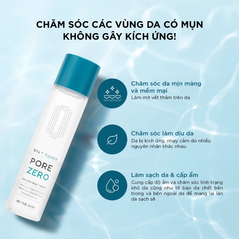 Toner BHA Be The Skin cho da dầu mụn