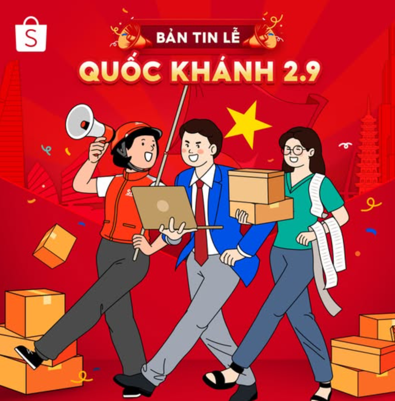 Cập nhật nhanh lịch nghỉ lễ 2/9 Shopee 2025 mới nhất