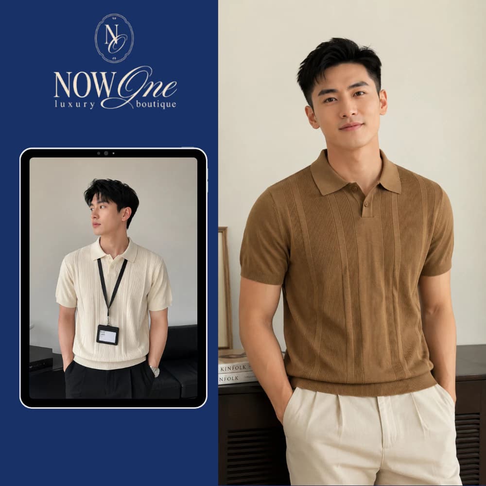Áo polo dệt kim: Xu hướng thời trang thanh lịch, bí quyết phối đồ chuẩn gu