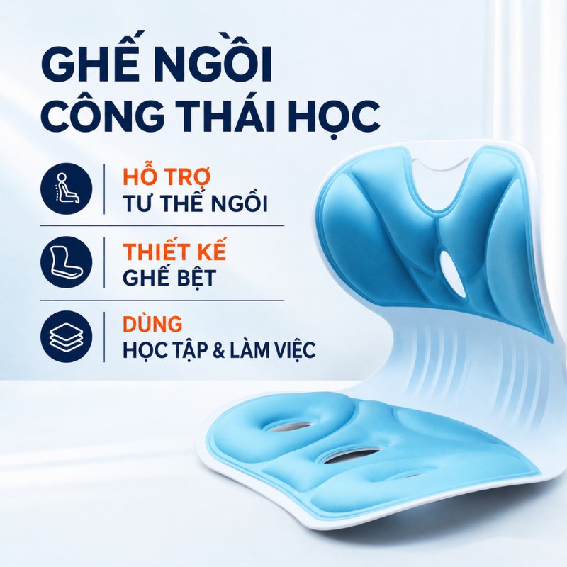 Ngồi êm, dáng chuẩn với 7 ghế bệt công thái học đa năng này